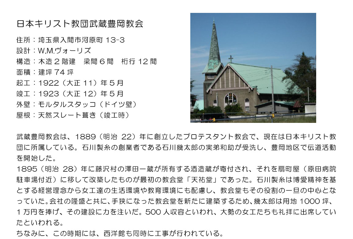 日本キリスト教団武蔵豊岡教会 入間の建築士 活動報告 地域の造形など